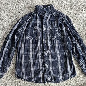 Helix Plaid Button Down Shirt | Casual Long Sleeve | Men’s Size XXL